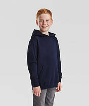Глибоко Темно-Синя толстовка дитяча тепла hooded sweat kids Fruit of the loom, фото 5