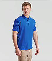 Яскраво-Синя футболка поло чоловіча преміум Premium polo Fruit of the loom, фото 6