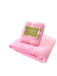 Комплект рушників однотонний Home Textiles (мікрофібра) рожевий