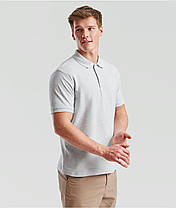 Попільна футболка поло чоловіча преміум Premium polo Fruit of the loom, фото 6