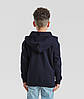 Глибоко Темно-Синя дитяча кофта на блискавці Classic hooded sweat jacket kids Fruit of the loom, фото 7