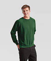Темно-Зелений реглан чоловічий зимовий Classic raglan sweat Fruit of the loom, фото 6