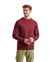 Бордовий світшот чоловічий полегшений Lightweight raglan sweat Fruit of the loom, фото 5