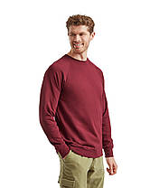 Бордовий світшот чоловічий полегшений Lightweight raglan sweat Fruit of the loom, фото 6