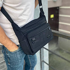 Чорна чоловіча сумка барсетка месенджер багато відділень Commander City, фото 3