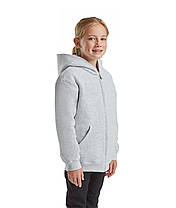 Сіро-Лілова дитяча толстовка на застібці Premium hooded sweat jacket kids Fruit of the loom, фото 5