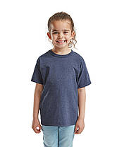 Темно-Синя Меланжева футболка дитяча для хлопчика м'яка Valueweight kids Fruit of the loom, фото 4