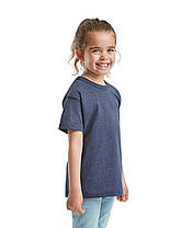 Темно-Синя Меланжева футболка дитяча для хлопчика м'яка Valueweight kids Fruit of the loom, фото 5