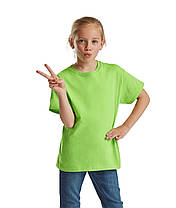 Лаймова футболка дитяча для хлопчика м'яка Valueweight kids Fruit of the loom, фото 4
