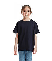 Глибоко Темно-Синя футболка дитяча для хлопчика м'яка Valueweight kids Fruit of the loom, фото 4