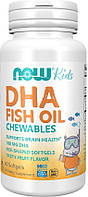 Риб'ячий жир для дітей NOW Kids Chewable DHA 60 жув капс
