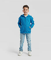 Ультрамаринова дитяча кофта на блискавці Classic hooded sweat jacket kids Fruit of the loom, фото 4