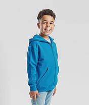 Ультрамаринова дитяча кофта на блискавці Classic hooded sweat jacket kids Fruit of the loom, фото 5