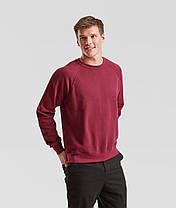 Бордовий реглан чоловічий зимовий Classic raglan sweat Fruit of the loom, фото 6