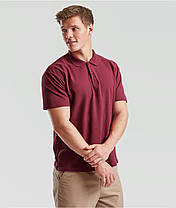 Бордова футболка поло чоловіча вільна Original polo Fruit of the loom, фото 6