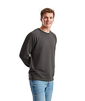 Графіт світшот чоловічий полегшений Lightweight raglan sweat Fruit of the loom, фото 6