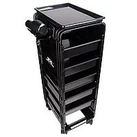 Візок перукарський на 5 відділень чорний JRL-TL00025