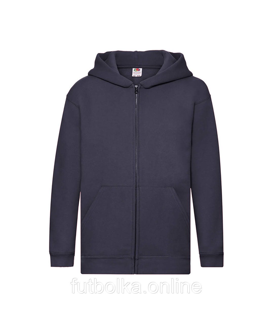 Глибоко Темно-Синя дитяча толстовка на застібці Premium hooded sweat jacket kids Fruit of the loom