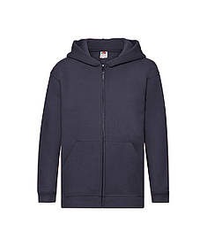 Глибоко Темно-Синя дитяча толстовка на застібці Premium hooded sweat jacket kids Fruit of the loom
