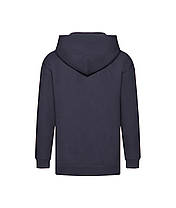 Глибоко Темно-Синя дитяча толстовка на застібці Premium hooded sweat jacket kids Fruit of the loom, фото 3