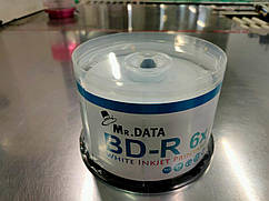 Диск BD-R Mr.Data 25GB 6X Printable Cake 50