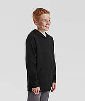 Чорна дитяча толстовка на замку Lightweight hooded sweat kids Fruit of the loom, фото 6