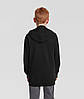 Чорна дитяча толстовка на замку Lightweight hooded sweat kids Fruit of the loom, фото 6