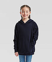 Глибоко Темно-Синя дитяча толстовка на замку Lightweight hooded sweat kids Fruit of the loom, фото 4