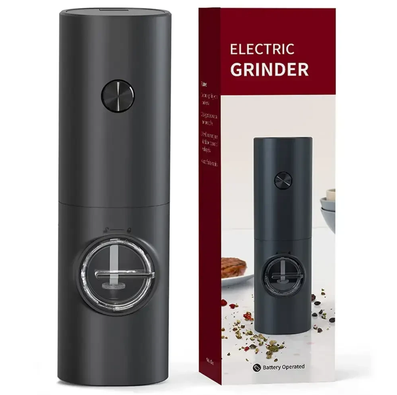 Електричний млин для спецій і солі кухонний подрібнювач приправ, електромельниця для спецій, фото 1