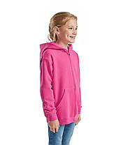 Малинова дитяча кофта на блискавці Classic hooded sweat jacket kids Fruit of the loom, фото 5