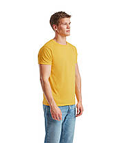 Сонячно Жовта футболка чоловіча полегшена Iconic Fruit of the loom, фото 6