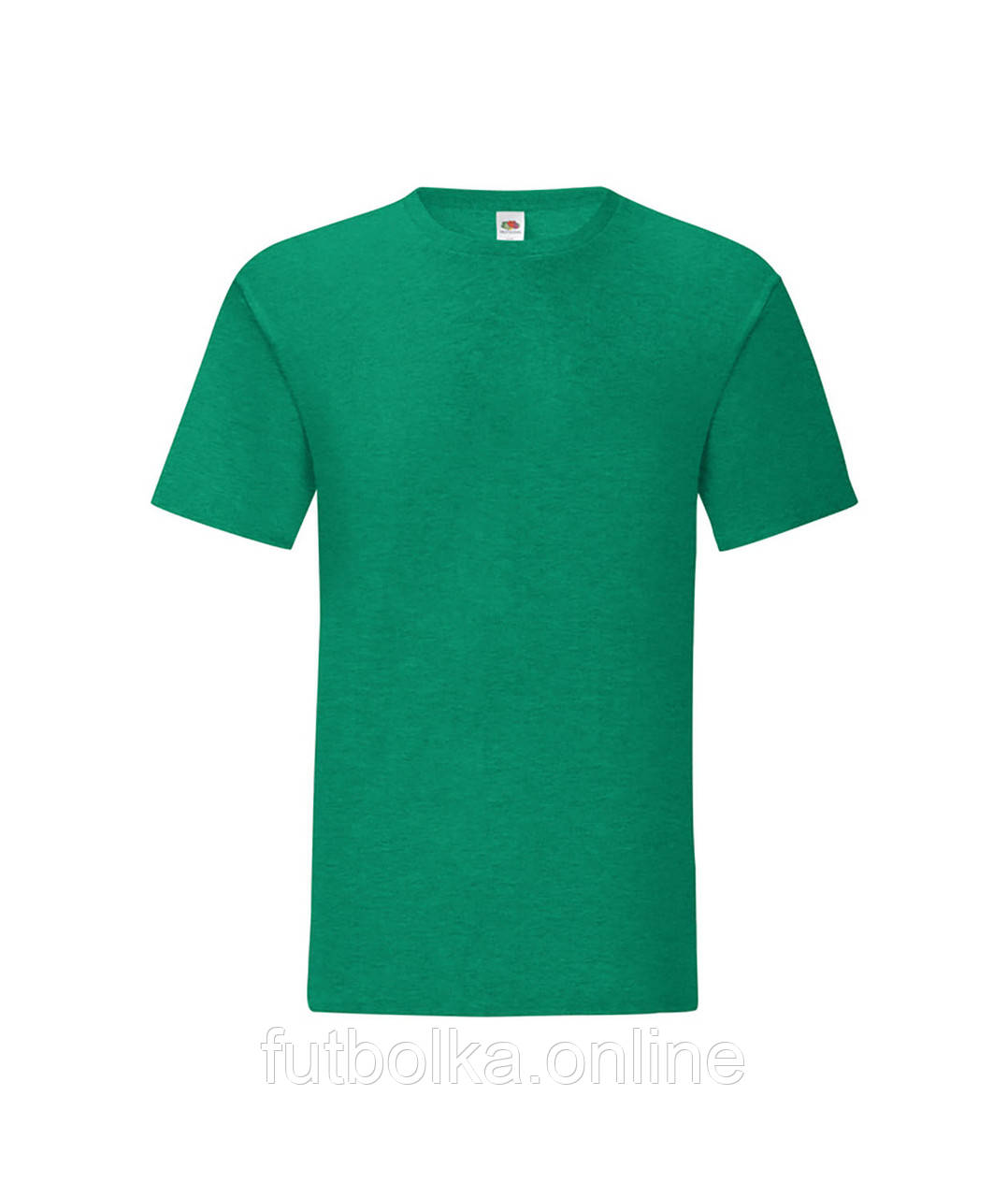 Зелена Меланжева футболка чоловіча полегшена Iconic Fruit of the loom