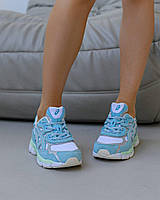 Жіночі замшеві сітка кросівки ASICS Gel — NYC Blue Mint, жіночі кеди Асикс блакитні, Жіноче взуття