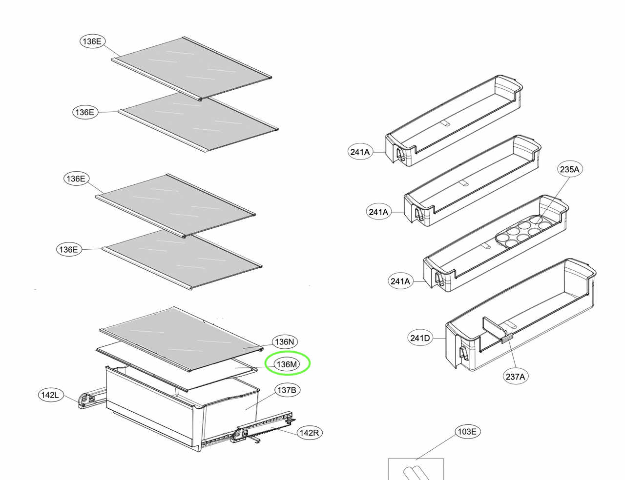 Кришка ящика холодильника LG MCK69458601 для GA-B499, фото 1