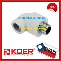 Кут з наружньою різьбою КРН 20х1/2 KOER (Чехія)