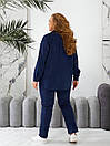 Жіночий синій демісезонний костюм з рубашки та брюк, фото 8