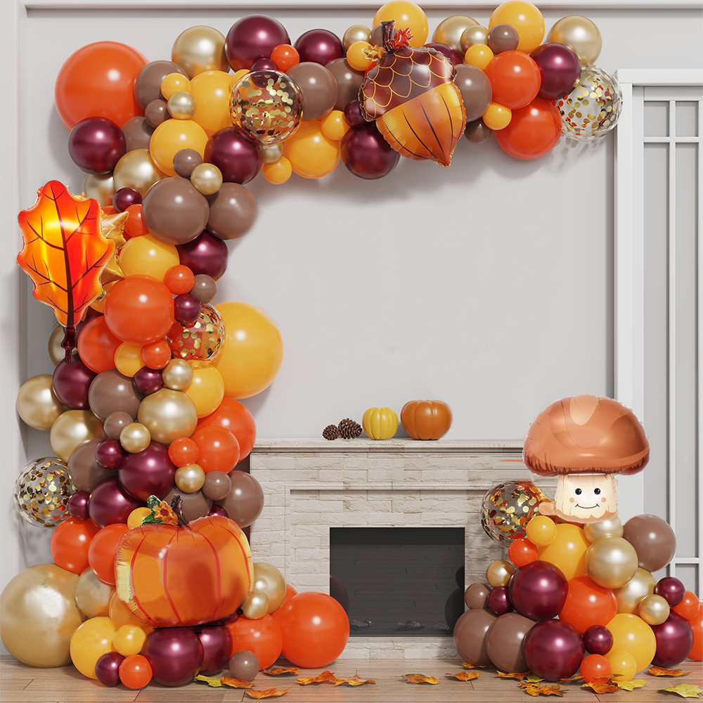 Арка гірлянда з повітряних кульок Осіння пора ( 83 кульок )