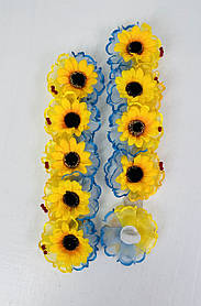 Бантик патріотичний з соняшниками ЦІНА ЗА 1 ШТ. (0108-380)