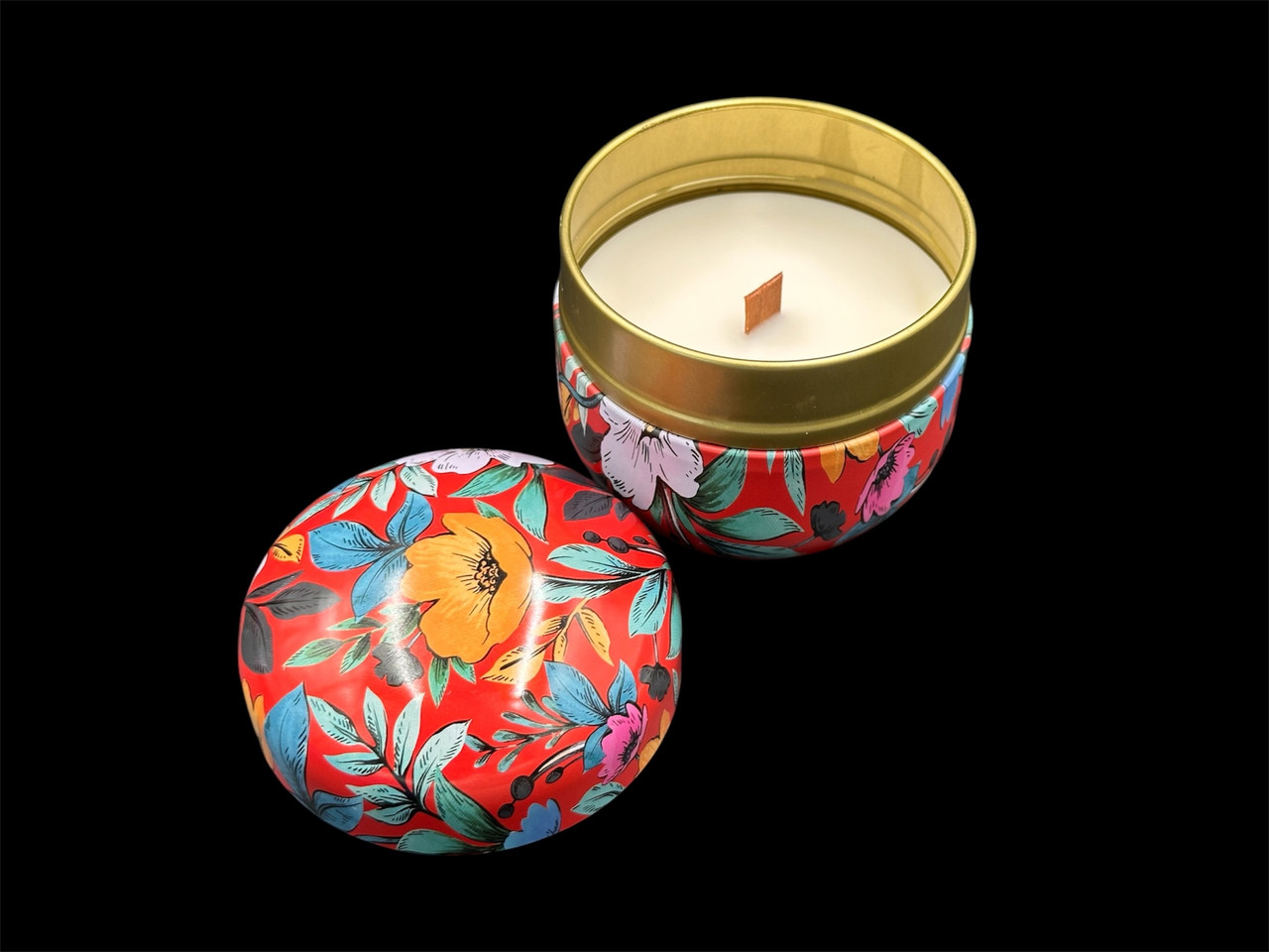 Аромасвічка з дерев'яним ґнітом. Льодовий ванільний ліс., фото 1