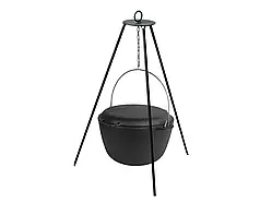 Казан чавунний туристичний 10 л з кришкою-сковородою та триногою