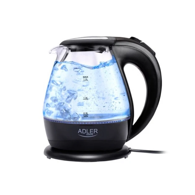 Чайник скляний Adler AD 1224 1.5 л Black, фото 1