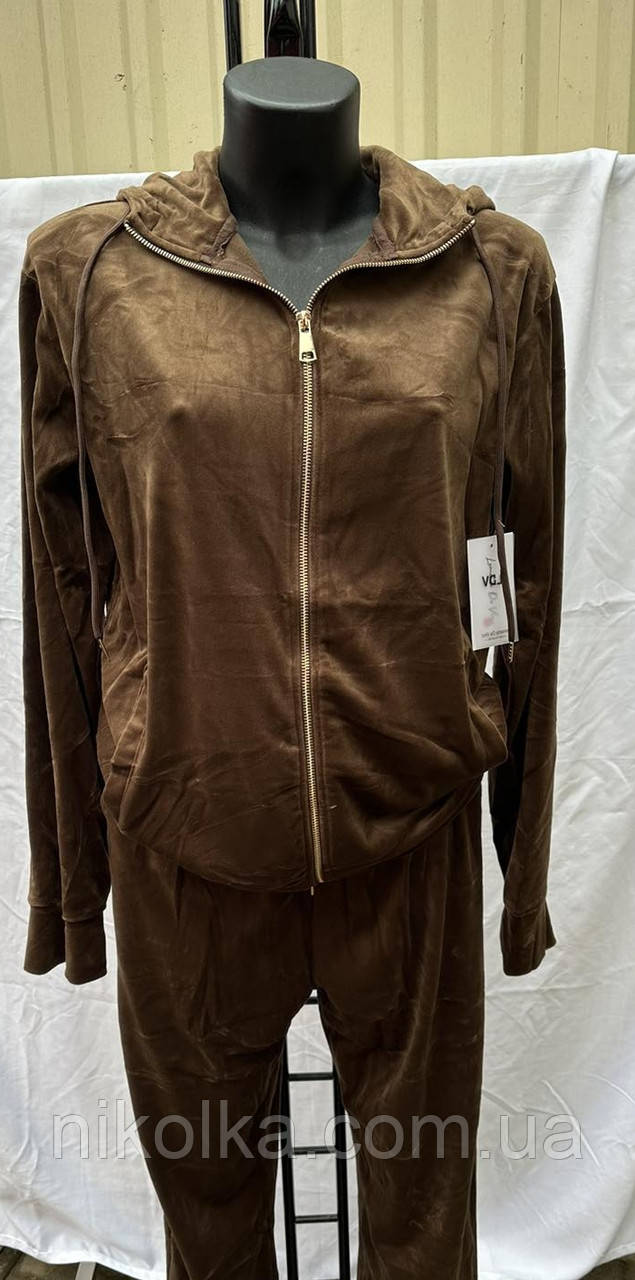 Велюровий жіночий костюм-двійка оптом, XL-5XL рр., арт. Si-YCR1301K, фото 1