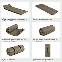 Самонадувний килимок з подушкою Naturehike CNK2300DZ014, 60 мм (Dark Green), фото 5