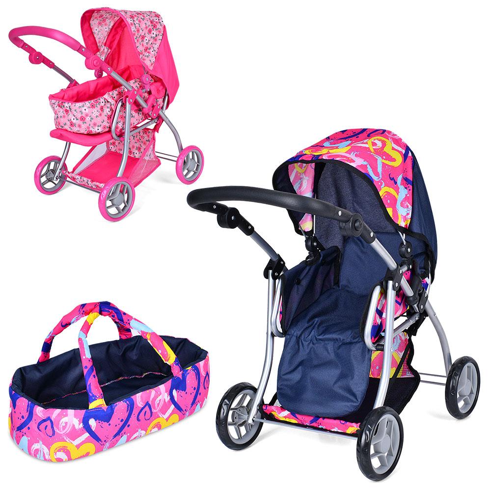 Дитячий візочок для ляльок Melogo (5 видів на вибір, трансформер, люлька-перенесення, кошик) 9672, фото 1