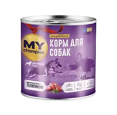 Вологий корм My Champion для дорослих собак шматочки в желе з телятиною 415 г