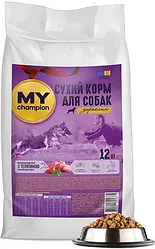 Повнораційний сухий корм для собак My Champion з телятиною 12 кг