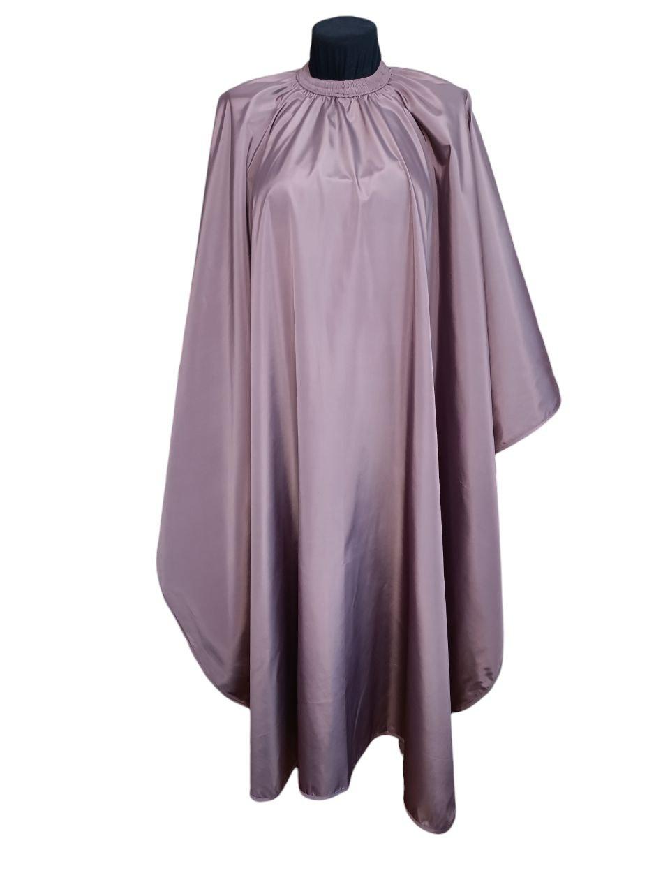 Накидка пеньюар перукарський з широкою гумкою з металевою застібкою, смугастий