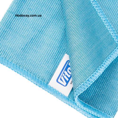 Cерветка мікрофібра для скла (35х35) блакитна Vitol