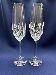 Весільні келихи (білі перли)