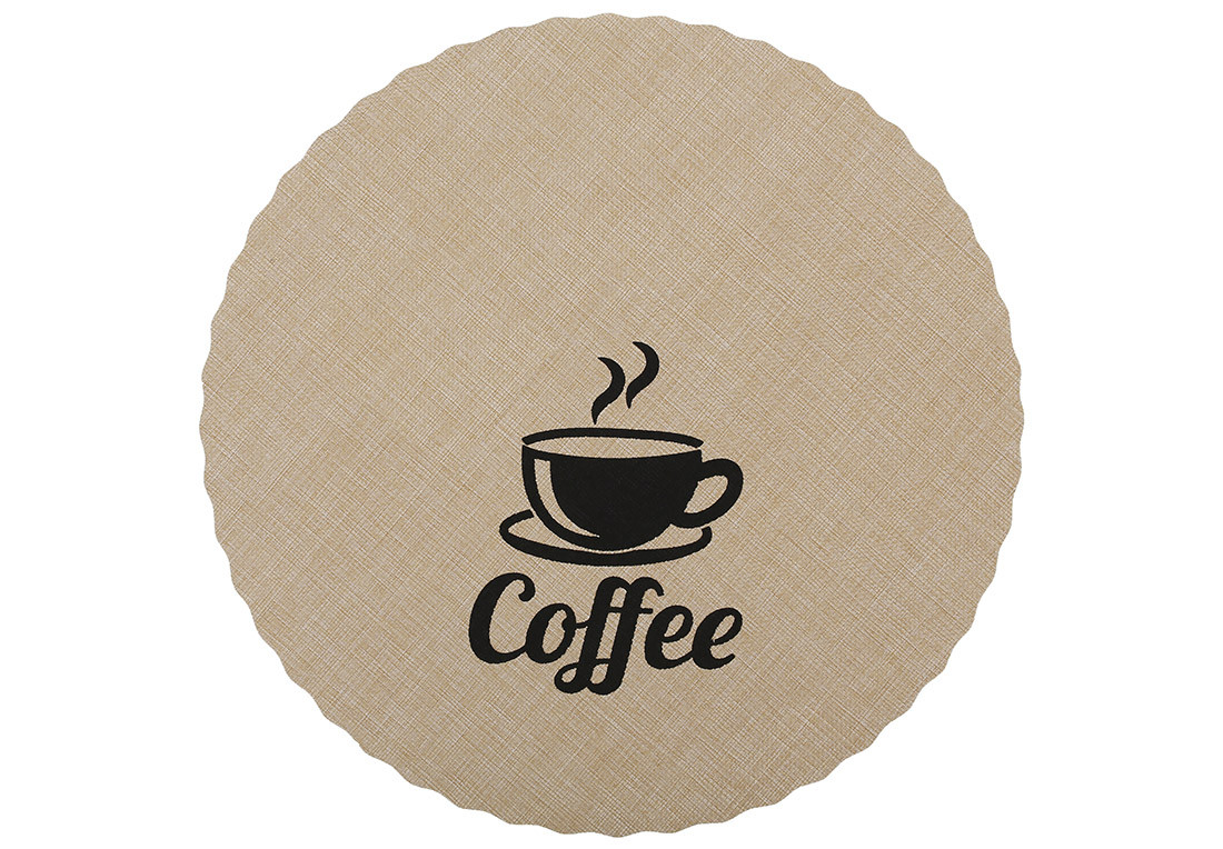 Набір (12шт.) серветок сервірувальних (плейсмат) Coffee, колір - бежевий, D38см